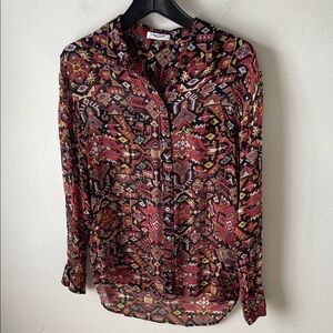 Equipment Aztec print Silk button down shirt